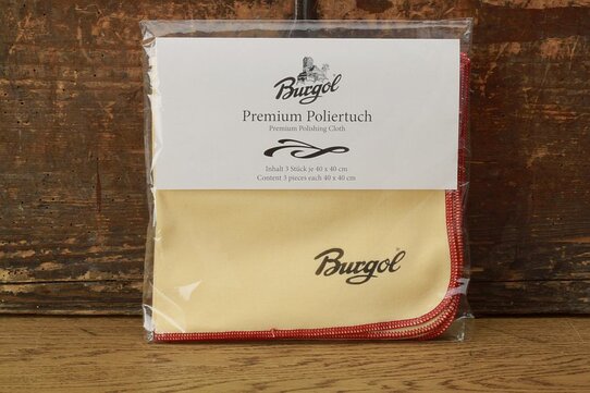 Burgol Poliertcher Premium aus Baumwolle 40 x 40 cm im 3er-Set