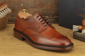 Loake Chester Mahogany Size UK 7.5 Goodyear Welted Rubber...