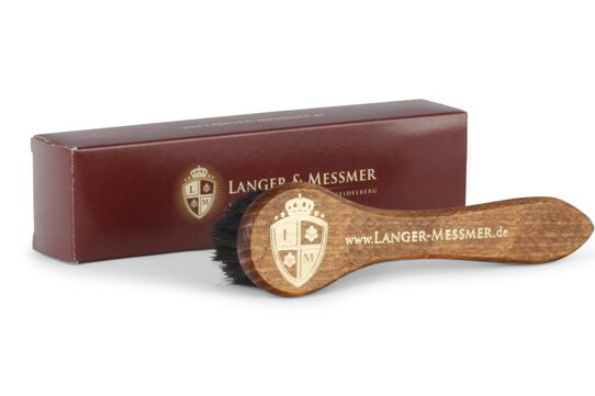 Langer & Messmer Leather Cream Dark Horsehair Applicator Brush