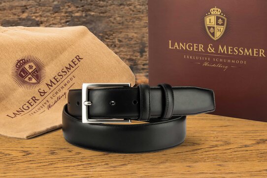 Langer & Messmer Mens Belt Heidelberg black - Size 38