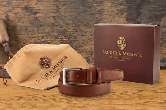 Langer & Messmer Mens Belt Heidelberg Cognac