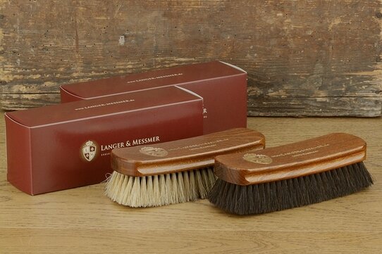 Langer & Messmer 2 piece dust and polishing horsehair brush set