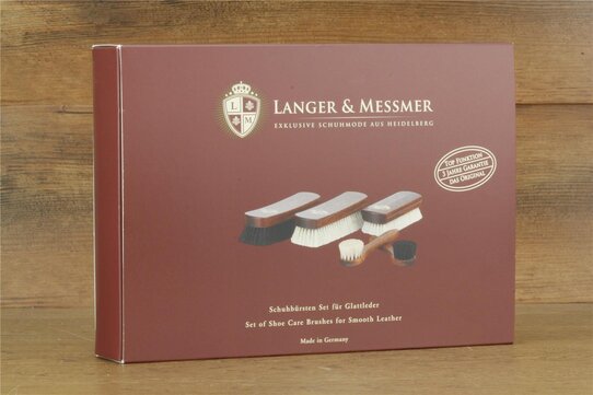 Langer & Messmer 5er-Set Schuhbürsten aus Ross- und Ziegenhaar