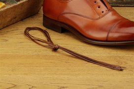 2 Pair Flat Waxed Cotton Laces, 80 cm brown