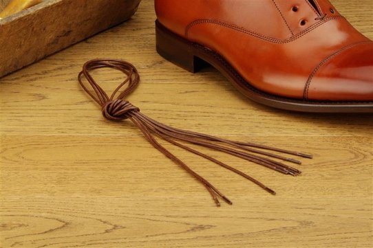 2 Pair Round Waxed Cotton Laces, 80 cm brown