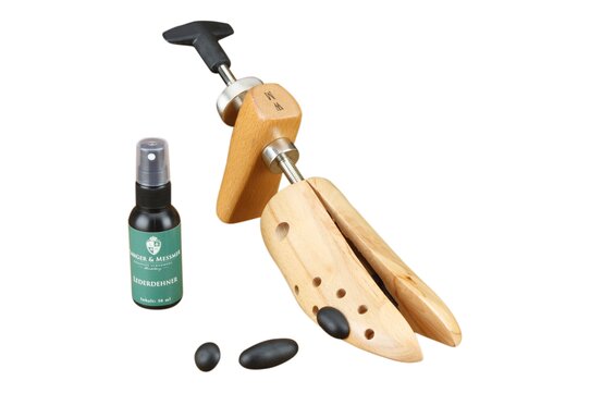 Langer & Messmer Two-Way Beechwood Shoe Stretcher for Women (Width & Length) incl. Leather Shoe Spray Size UK 6.5-8.5