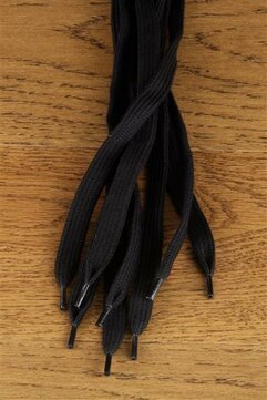 Langer & Messmer 2 Paar Schnürsenkel aus Baumwolle flach, Länge ca. 125 cm schwarz