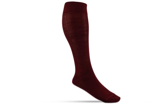 Langer & Messmer Knee-Length Socks Filoscozia Bordeaux UK Size 8-9