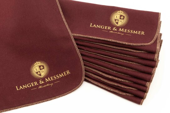 Langer & Messmer Set of 10 Cotton Polishing and Application Cloths bordeaux