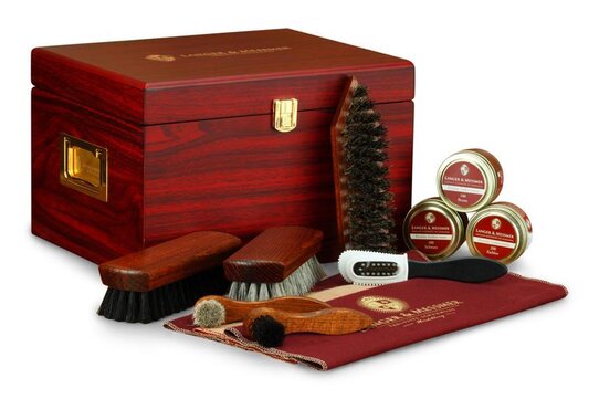 Shoe care valet box Munich brown (with content)