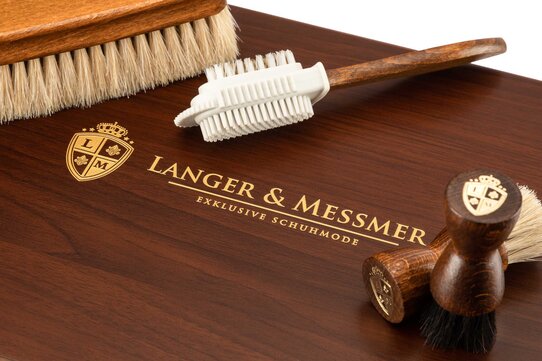 Langer & Messmer Schuhputzkiste Mnchen aus Holz (inkl. 12-teiligem Pflegeset) Mahagoni
