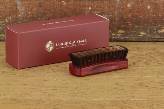 Langer & Messmer Exclusive Boar Hair Polishing Brush with Bronze Bristles Bordeaux