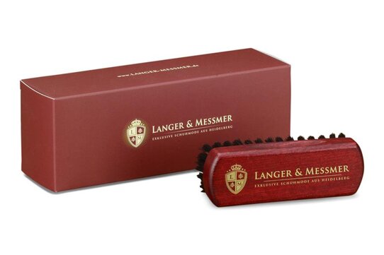 Langer & Messmer Exklusiv bordeaux Glanzbürste Bronzedraht mit Wildschweinhaar