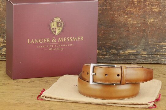Langer & Messmer Mens Belt Granada Tan - Size 32