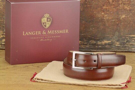 Langer & Messmer Mens Belt Granada Chestnut