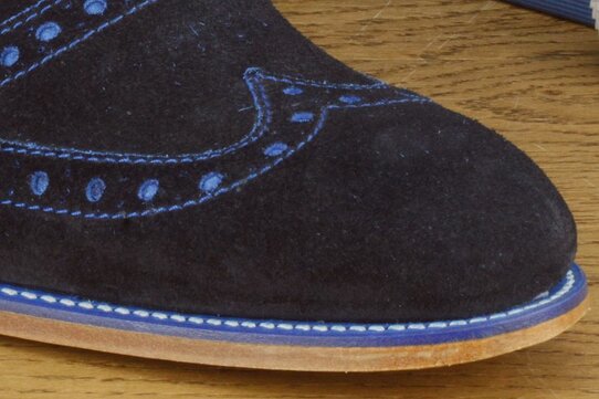 Barker Grant Grant Dark Blue Suede Size 11.5 Goodyear Welted