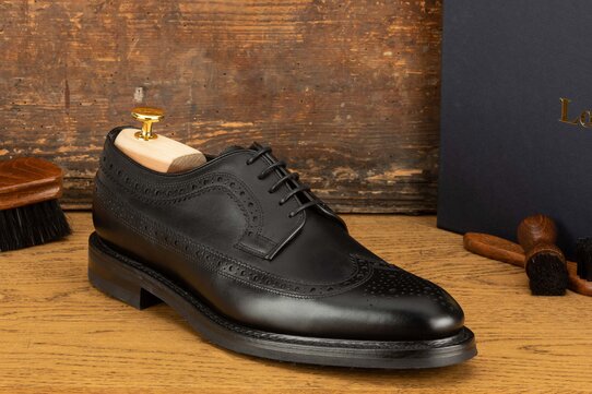 Loake Birkdale Black Goodyear Welted Rubber Soles
