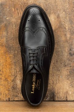 Loake Birkdale Black Goodyear Welted Rubber Soles