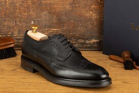 Loake Birkdale Black Goodyear Welted Rubber Soles 8,5