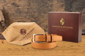 Langer & Messmer Mens Belt Heidelberg Light Brown - Size 36