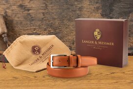 Langer & Messmer Mens Belt Heidelberg Chestnut - Size 42