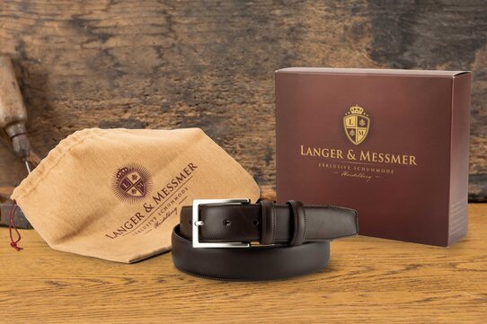 Langer & Messmer Mens Belt Heidelberg Espresso