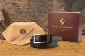 Langer & Messmer Mens Belt Heidelberg Espresso - Size 38