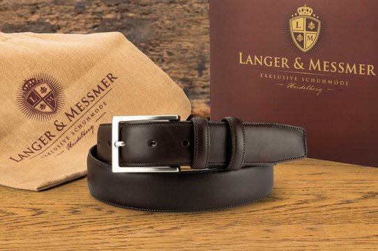 Langer & Messmer Mens Belt Heidelberg Espresso - Size 44
