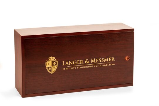 Langer & Messmer Wooden Valet Box Mannheim (With 8 Piece Shoe Care Set)