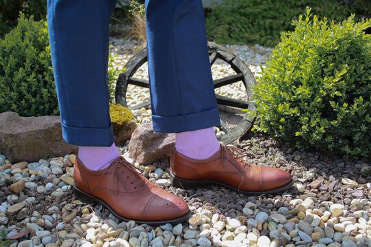 Langer & Messmer Mens Cotton Knee-Length Socks Lilac