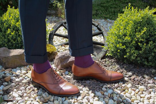 Langer & Messmer Mens Cotton Knee-Length Socks Violet UK Size 7.5-8