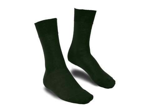 Langer & Messmer Mens Merino Calf-Length Socks Dark Green