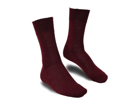 Langer & Messmer Mens Merino Calf-Length Socks Bordeaux UK Size 9.5-10.5