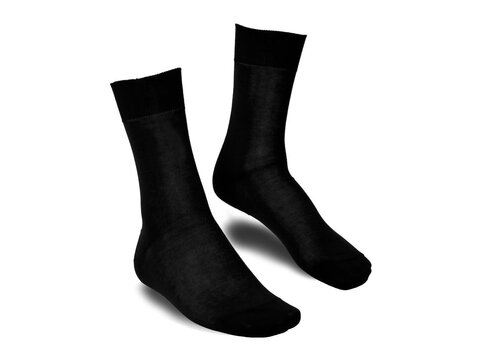 Langer & Messmer Calf-Length Socks Filoscozia Black UK Size 5.5-6.5