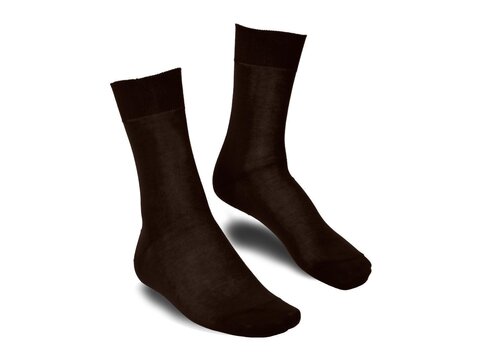 Langer & Messmer Calf-Length Socks Filoscozia Coffee UK Size 8-9