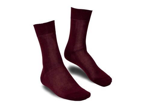 Langer & Messmer Calf-Length Socks Filoscozia Bordeaux UK Size 7.5-8