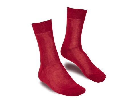 Langer & Messmer Calf-Length Socks Filoscozia Red UK Size 9.5-10.5
