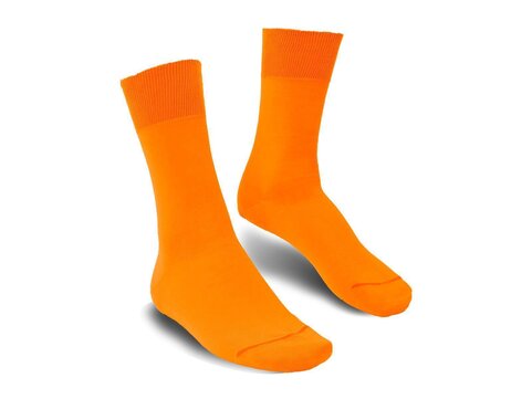 Langer & Messmer Mens Cotton Calf-Length Socks Orange UK Size 7.5-8