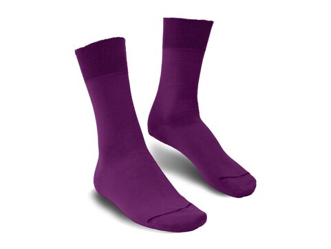 Langer & Messmer Mens Cotton Calf-Length Socks Purple UK Size 7.5-8