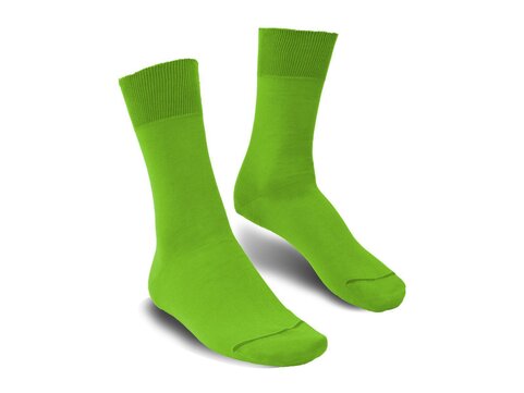 Langer & Messmer Mens Cotton Calf-Length Socks Light Green UK Size 7.5-8