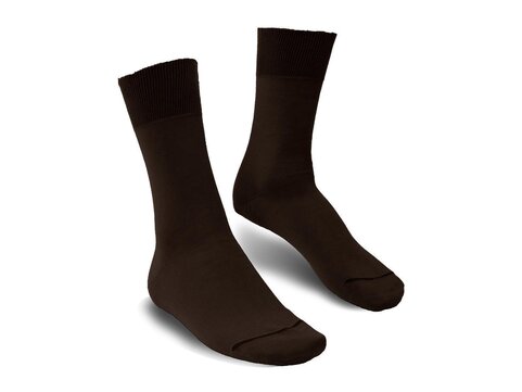 Langer & Messmer Mens Cotton Calf-Length Socks Coffee UK Size 7.5-8