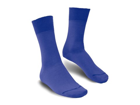 Langer & Messmer Mens Cotton Calf-Length Socks Capri Blue