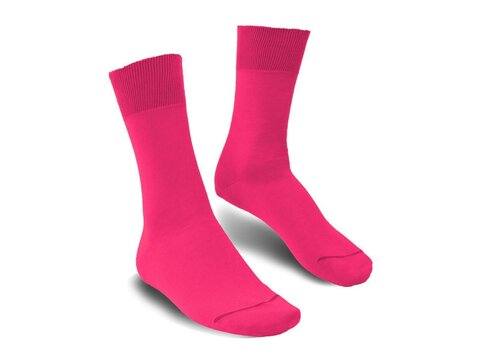 Langer & Messmer Mens Cotton Calf-Length Socks Pink