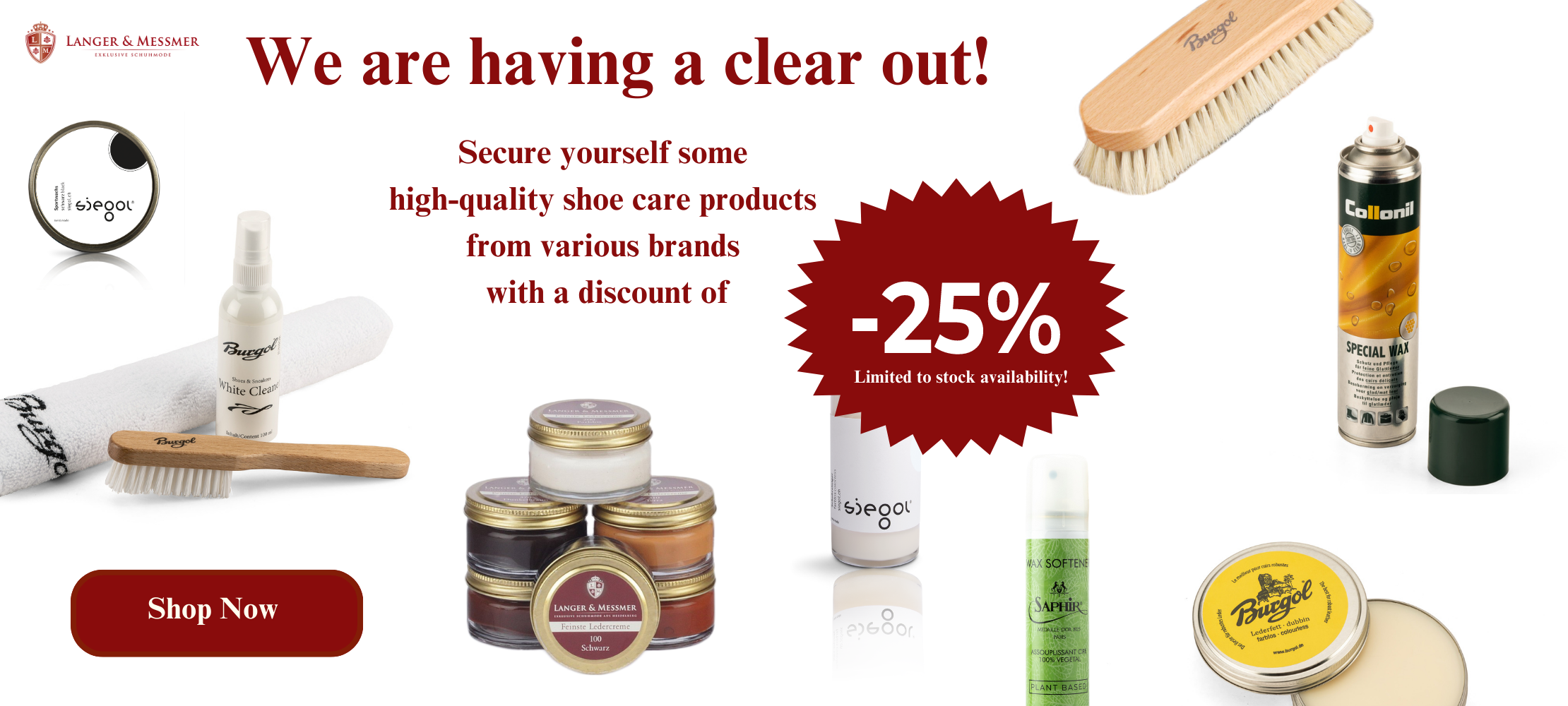 25% discount on shoe care products from vario